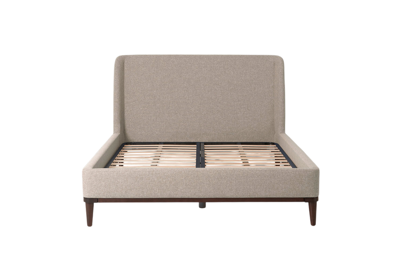 Ava Double Bed — Linen Pumice