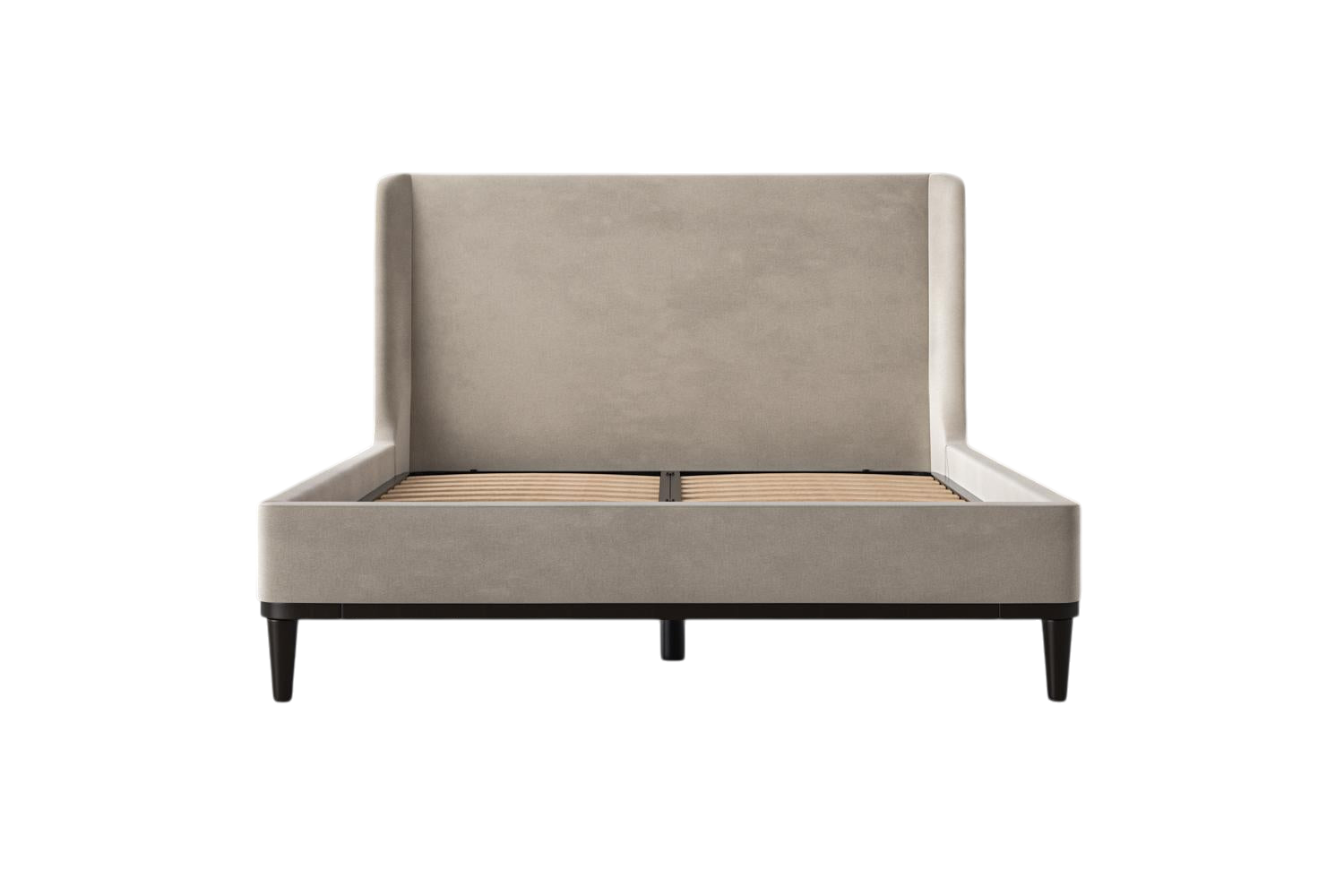 Ava Double Bed — Mottled Velvet Chalk