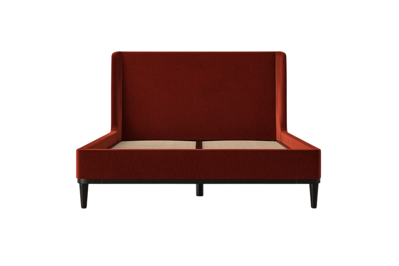 Ava Double Bed — Mottled Velvet Harissa