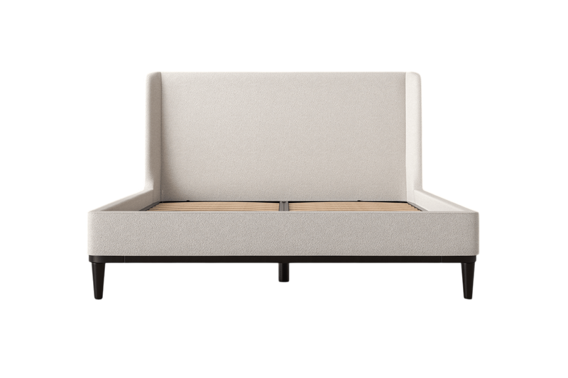 Ava King Bed — Boucle Ivory