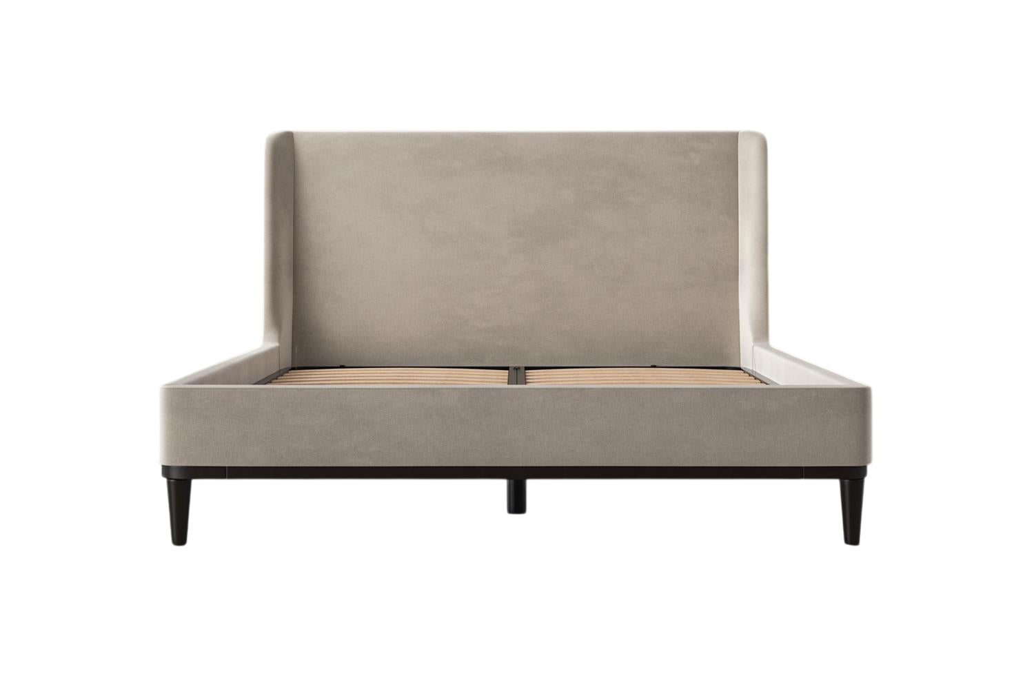 Ava King Bed — Mottled Velvet Chalk