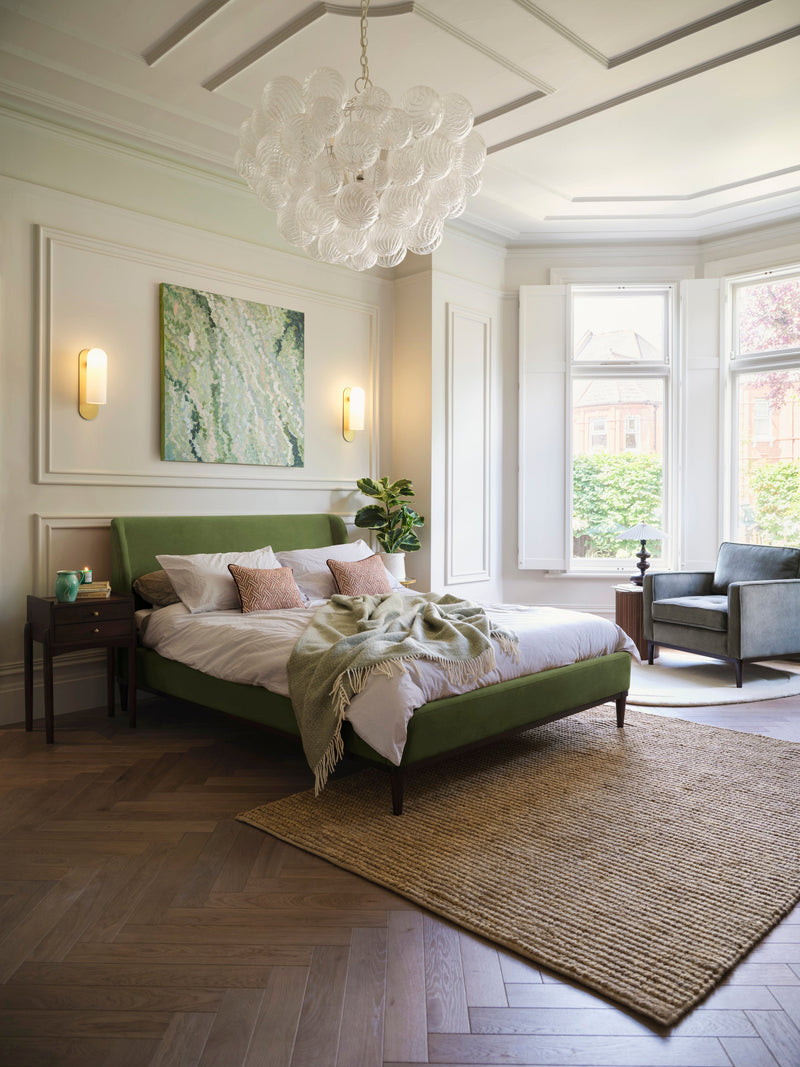 Ava King Bed Velvet Vine lifestyle