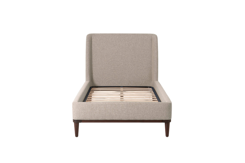 Ava Single Bed — Linen Pumice