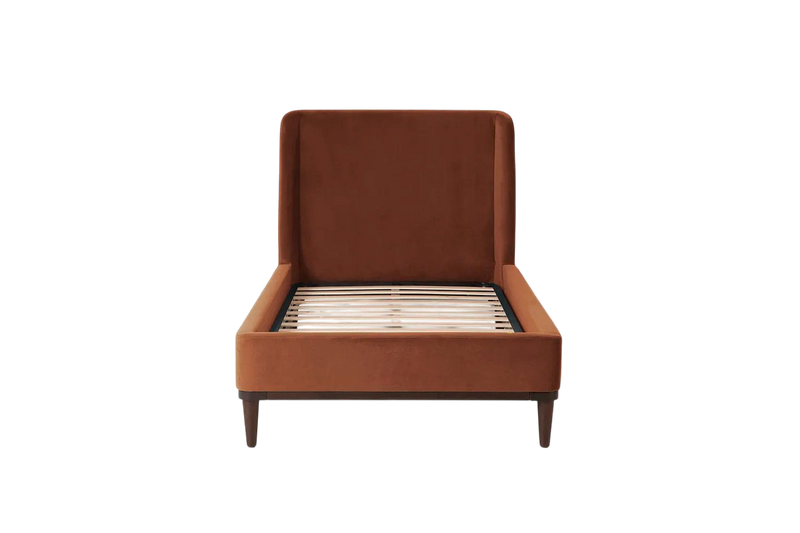 Ava Single Bed Velvet Umber