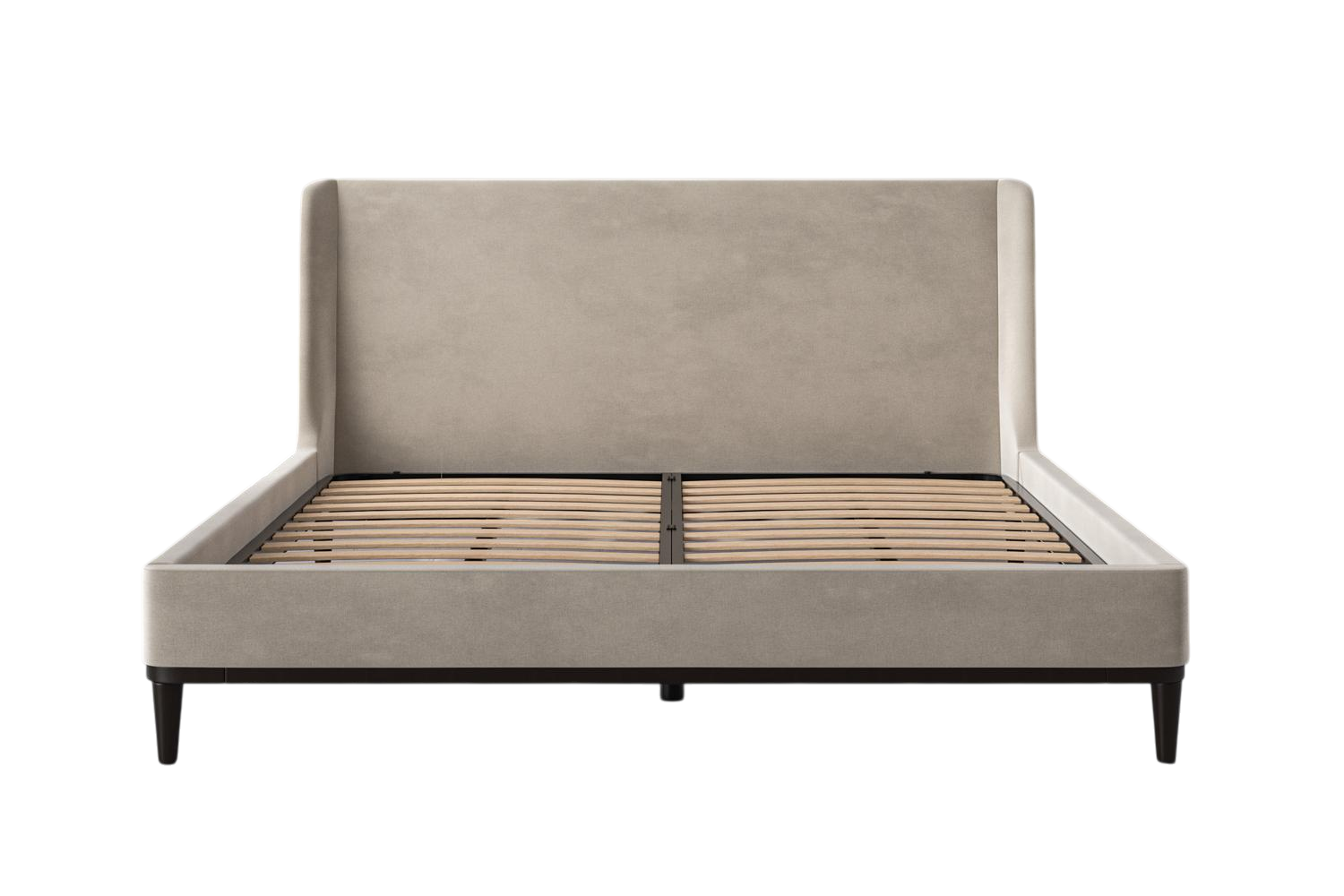Ava Super King Bed — Mottled Velvet Chalk