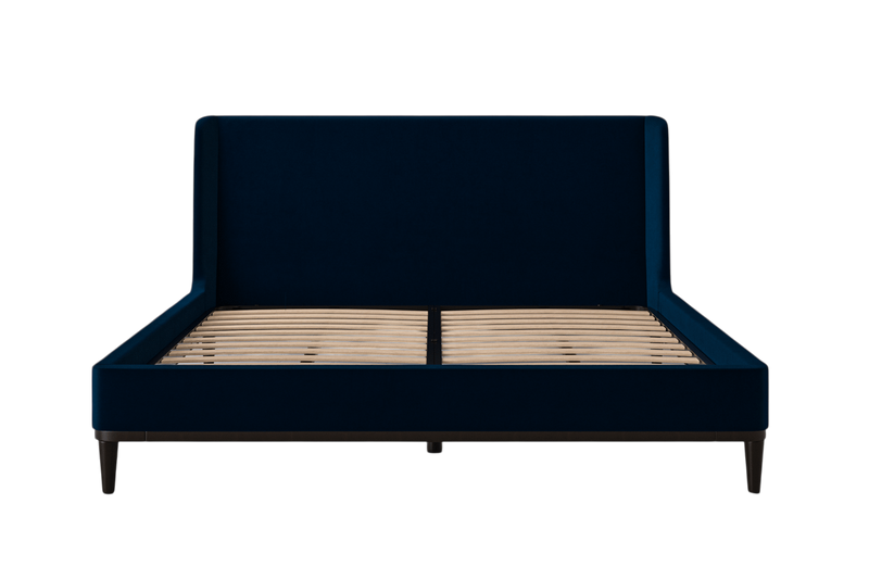 Ava Super King Bed — Velvet Indigo