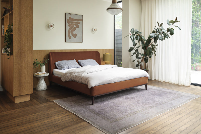 Ava Super King Bed Velvet Umber lifestyle
