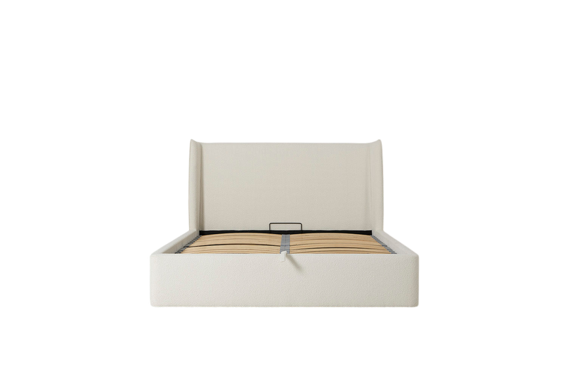 Duke Double Bed — Boucle Ivory