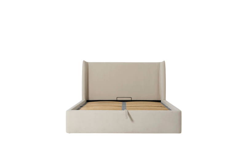 Duke Double Bed — Velvet Bone