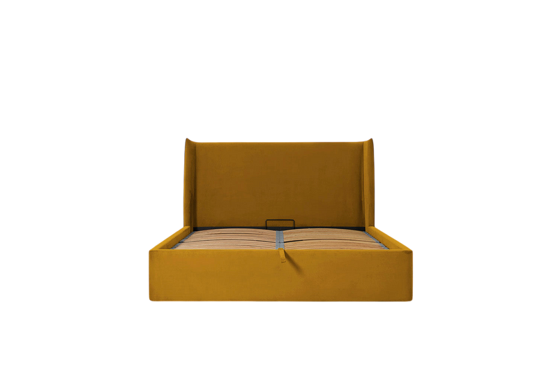Duke Double Bed — Velvet Mustard