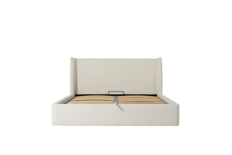 Duke King Bed — Boucle Ivory