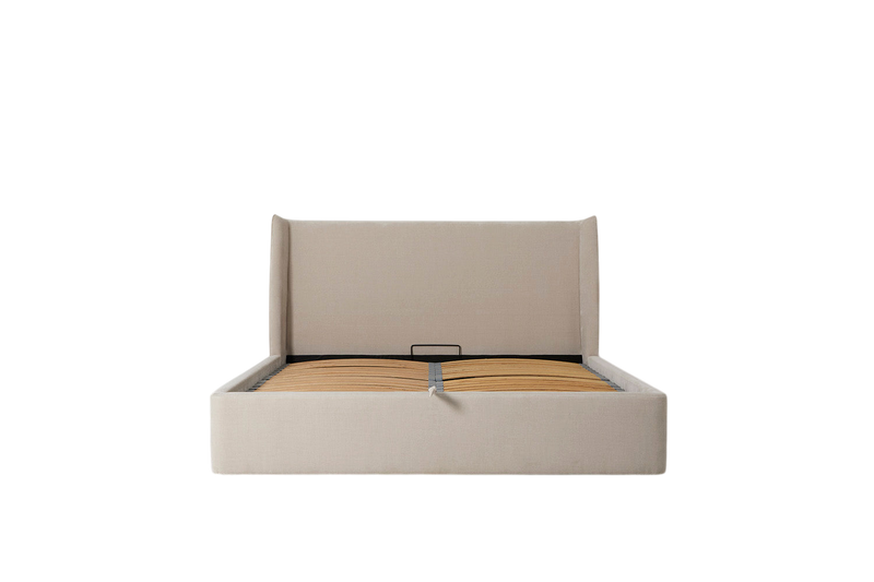 Duke King Bed — Mottled Velvet Chalk