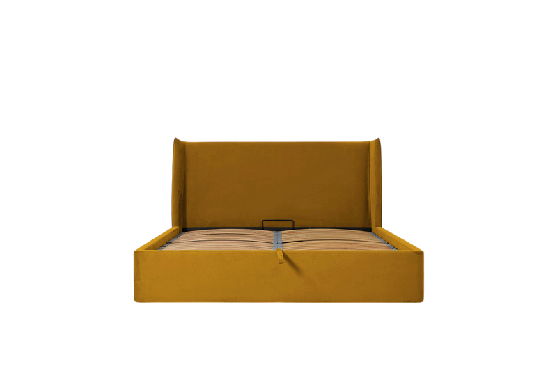 Duke King Bed — Velvet Mustard