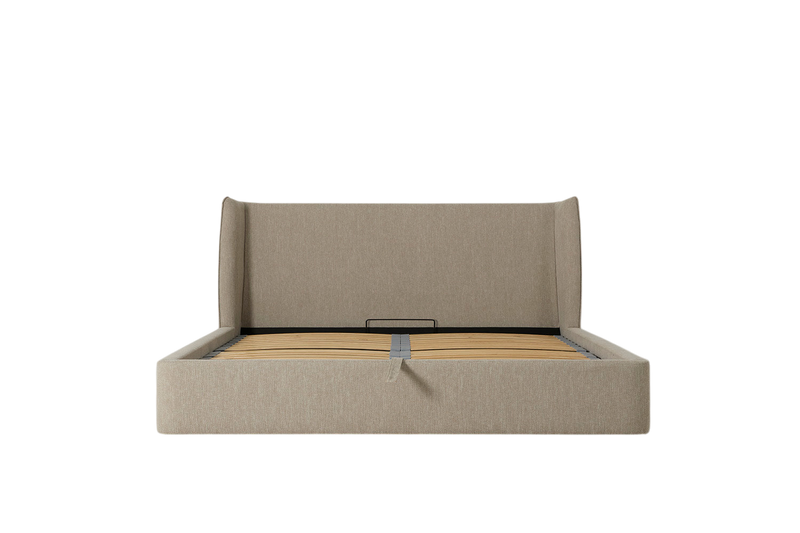 Duke Super King Bed — Linen Pumice