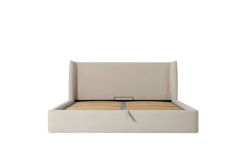 Duke Super King Bed — Velvet Bone