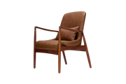 Charles Armchair — Real Leather Maple