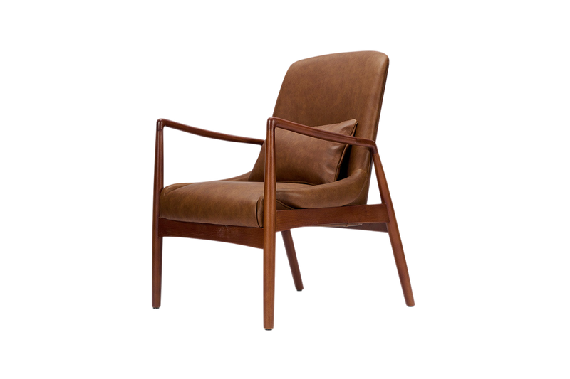 Charles Armchair — Real Leather Maple