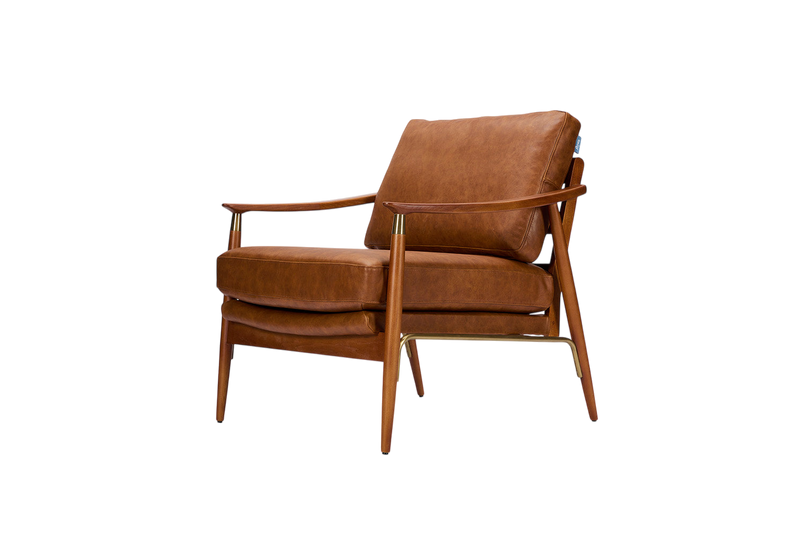 Marlowe Accent Chair — Real Leather Maple