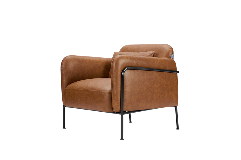 Dean Accent Chair — Real Leather Maple