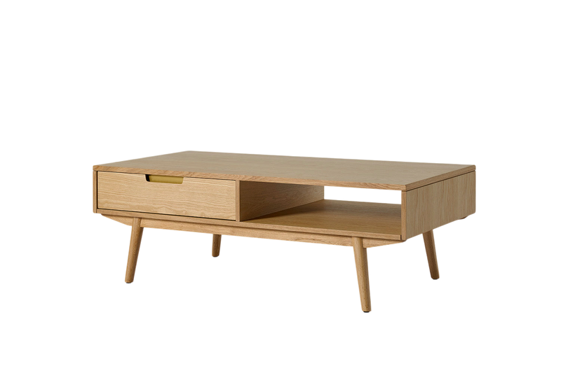 Arne 2-Sliding-Door Coffee Table — Oak Oak