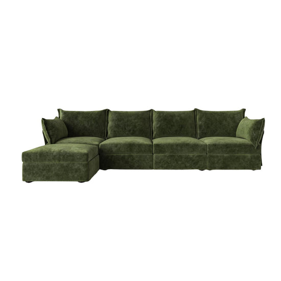 Model 06 4 Seater Chaise Sofa Mottled Velvet