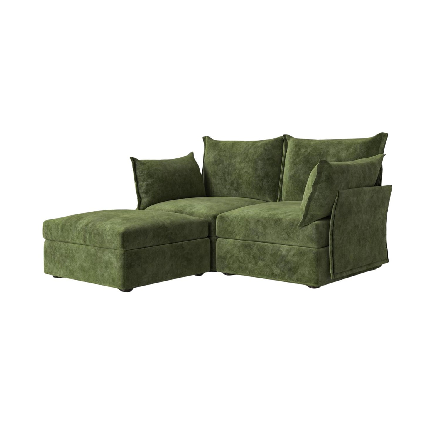 Model 06 2 Seater Chaise Sofa Mottled Velvet