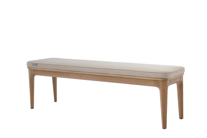 Arne Dining Bench — Linen Oatmeal
