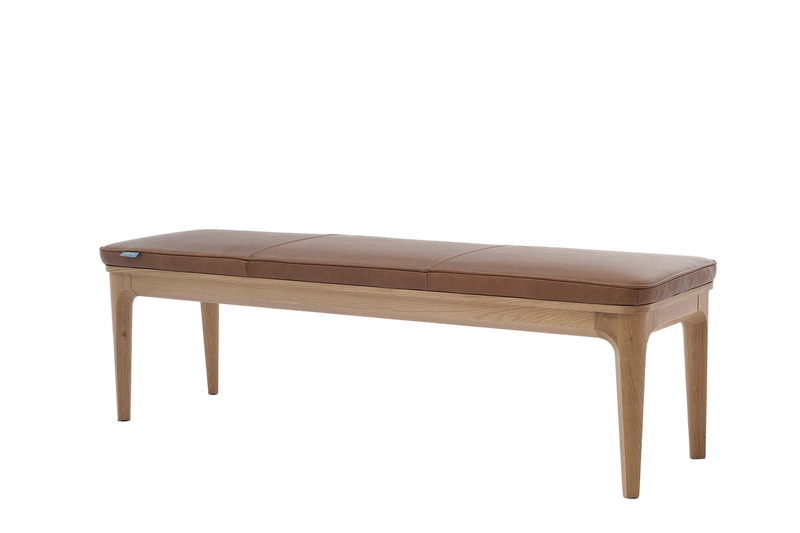 Arne Dining Bench — Real Leather Maple