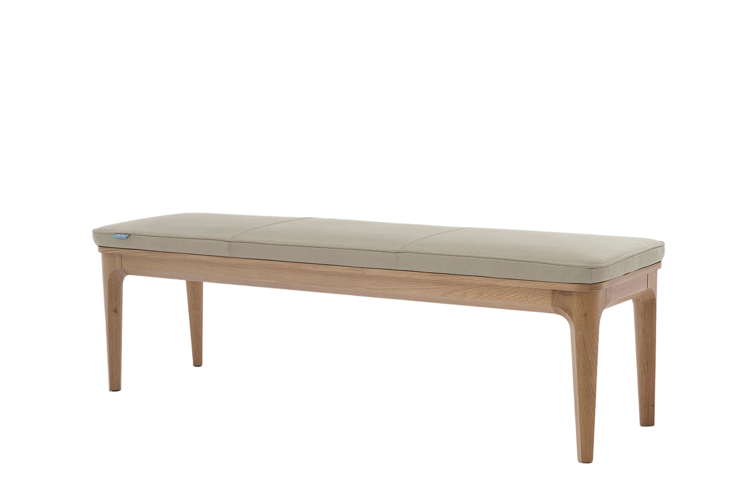 Arne Dining Bench — Real Leather Oyster