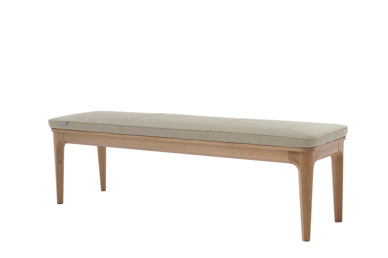Arne Dining Bench — Real Leather Oyster