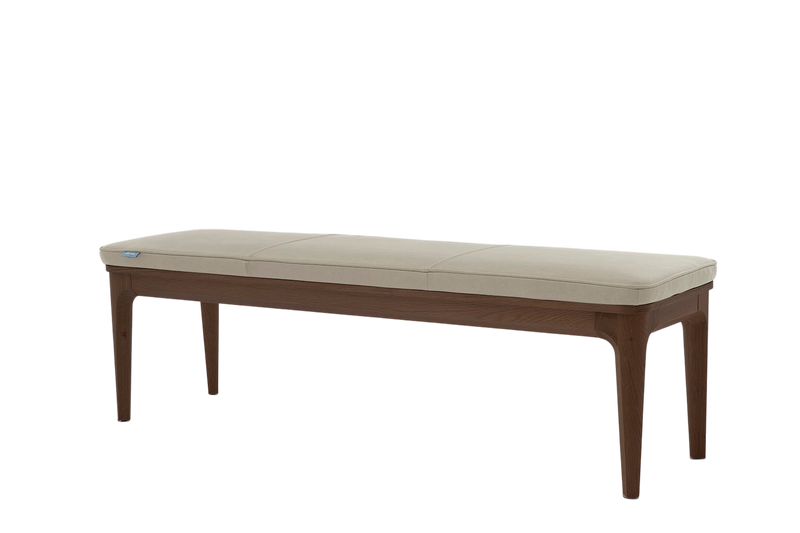 Arne Dining Bench — Real Leather Oyster