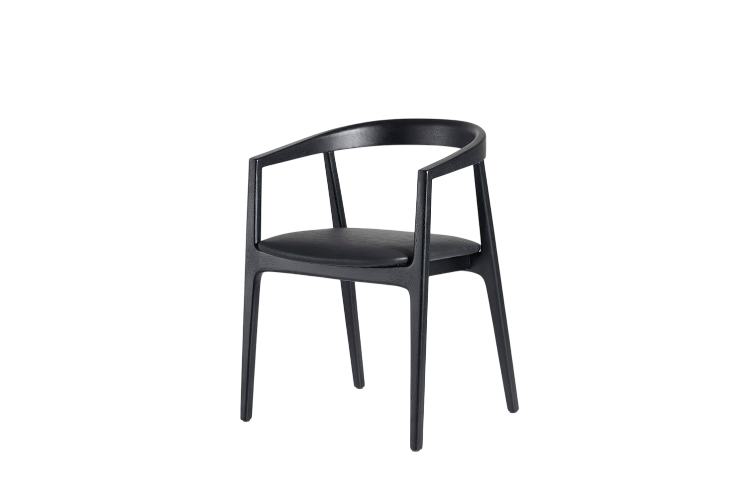 Finn Dining Chair — Real Leather Black