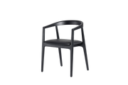 Finn Dining Chair — Real Leather Black