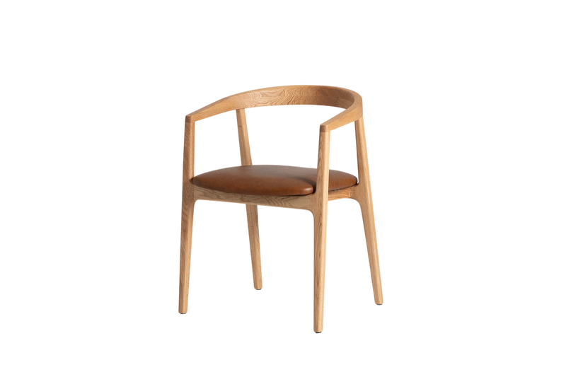 Finn Dining Chair — Real Leather Maple