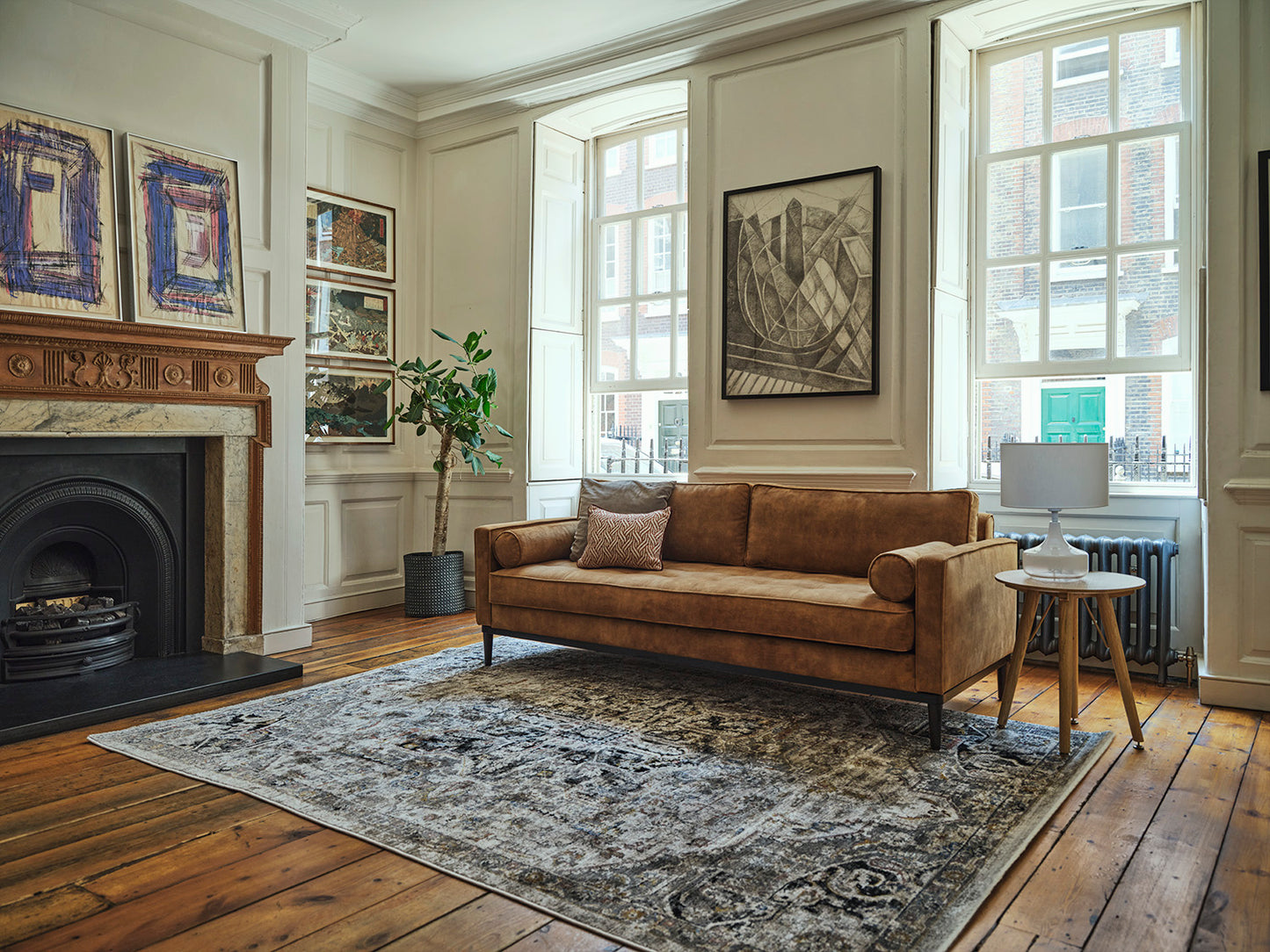 Model 02 3 Seater Sofa Bed Mottled Velvet