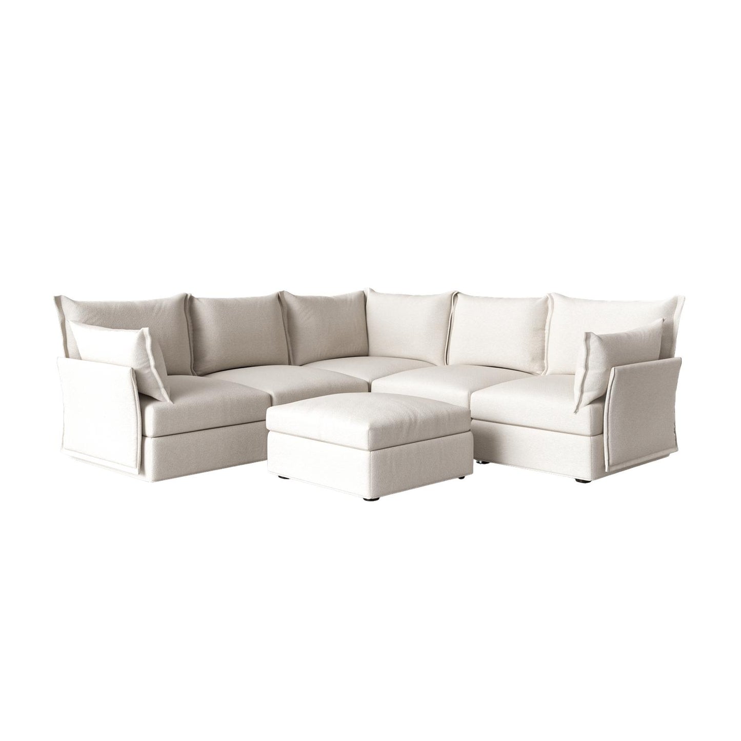 Model 06 Corner Sofa with Ottoman Boucle