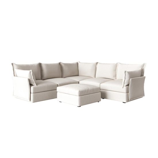 Model 06 Corner Sofa with Ottoman Boucle