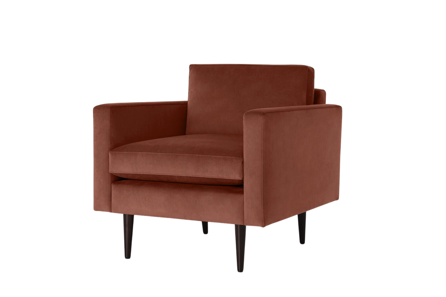 Walter Armchair — Velvet Brick