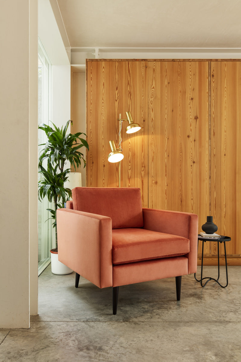 Walter Armchair Velvet Brick lifestyle