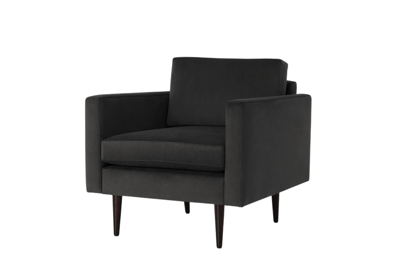 Walter Armchair — Velvet Charcoal
