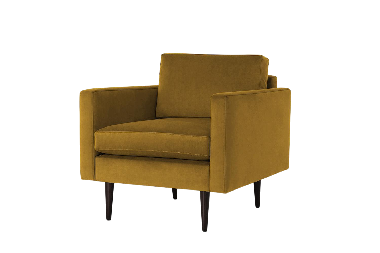 Walter Armchair — Velvet Mustard