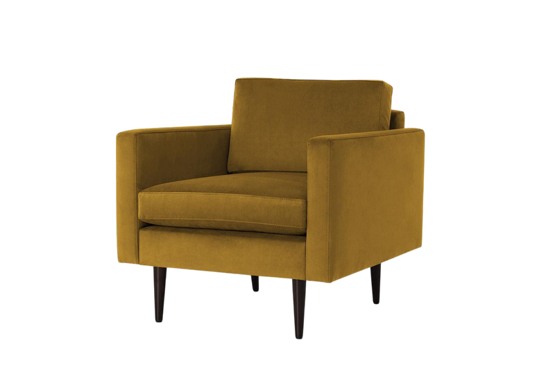 Walter Armchair — Velvet Mustard