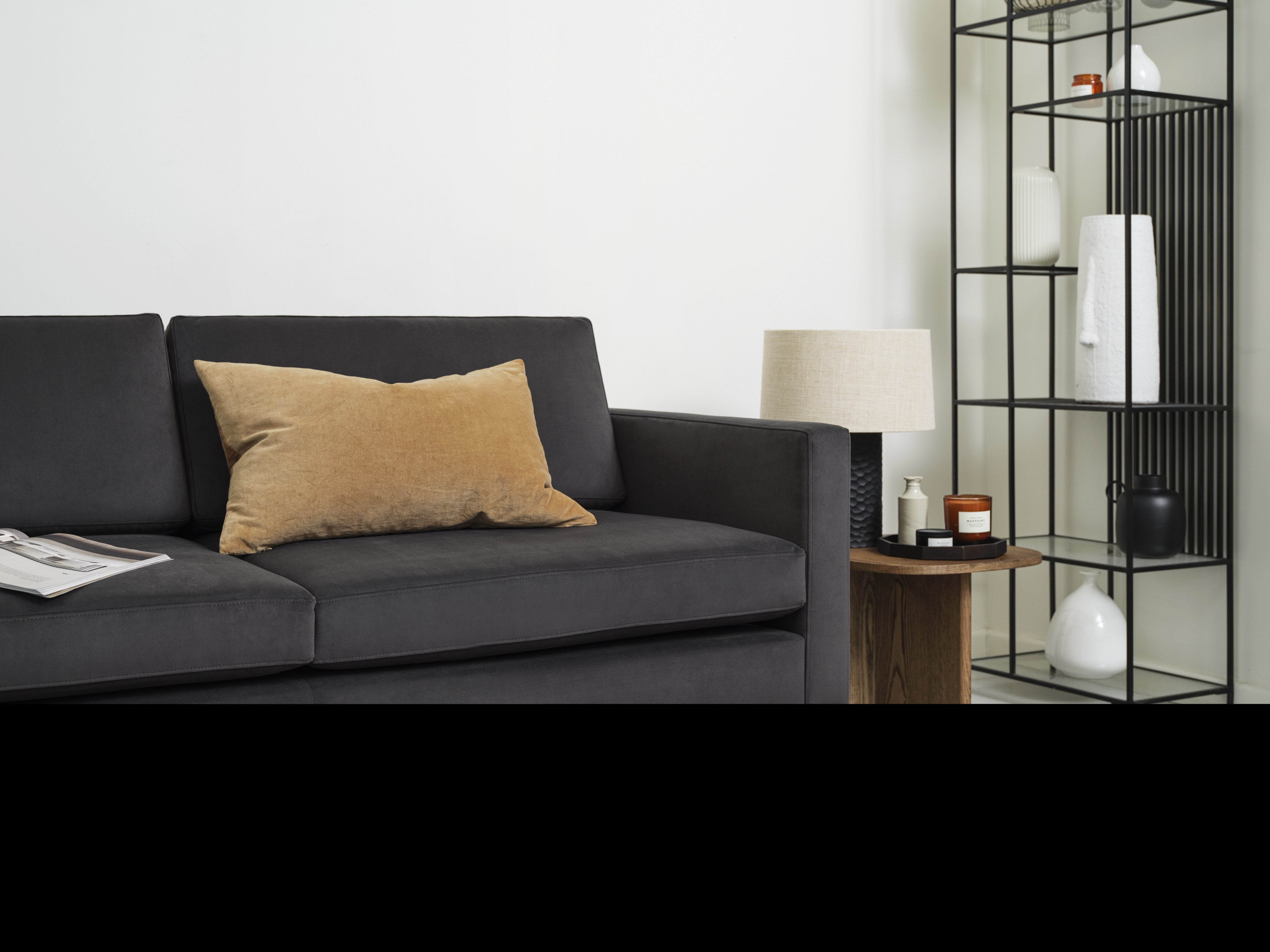 Walter 2-Seater Sofa Velvet Charcoal lifestyle