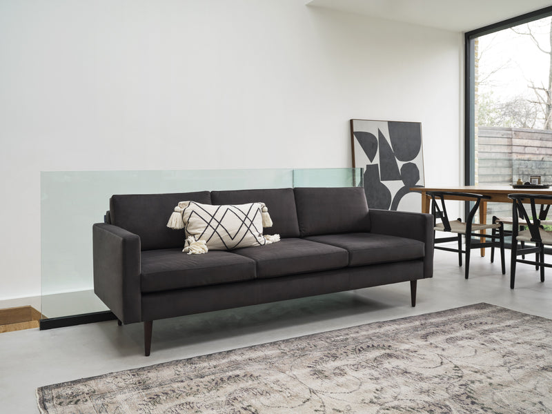 Walter 3-Seater Sofa Velvet Charcoal lifestyle