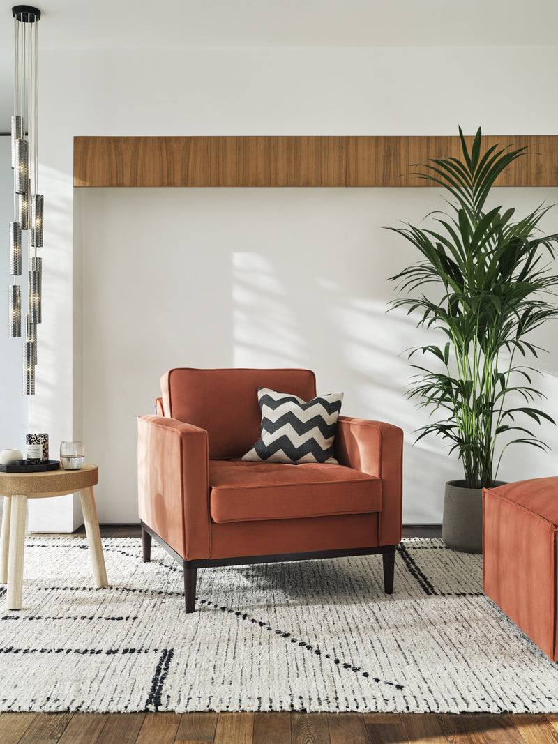 Mies Armchair Velvet Brick lifestyle
