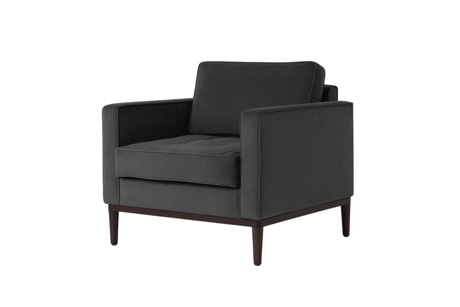 Mies Armchair — Velvet Charcoal