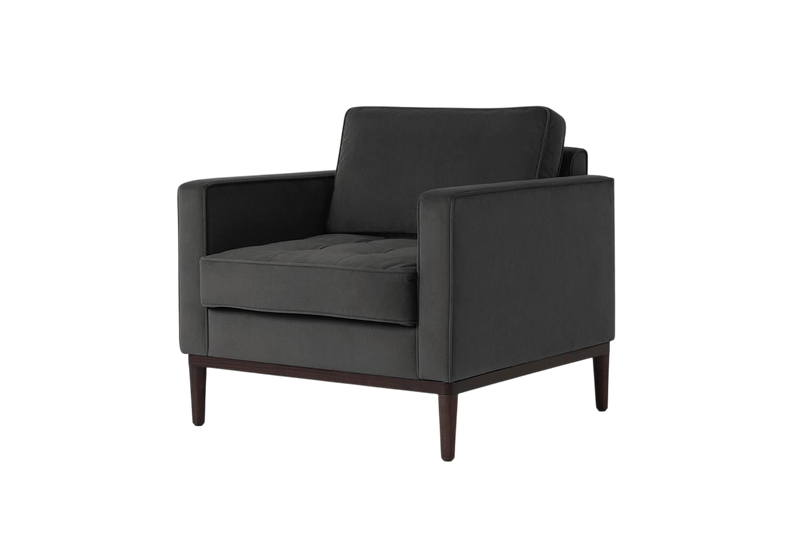 Mies Armchair — Velvet Charcoal