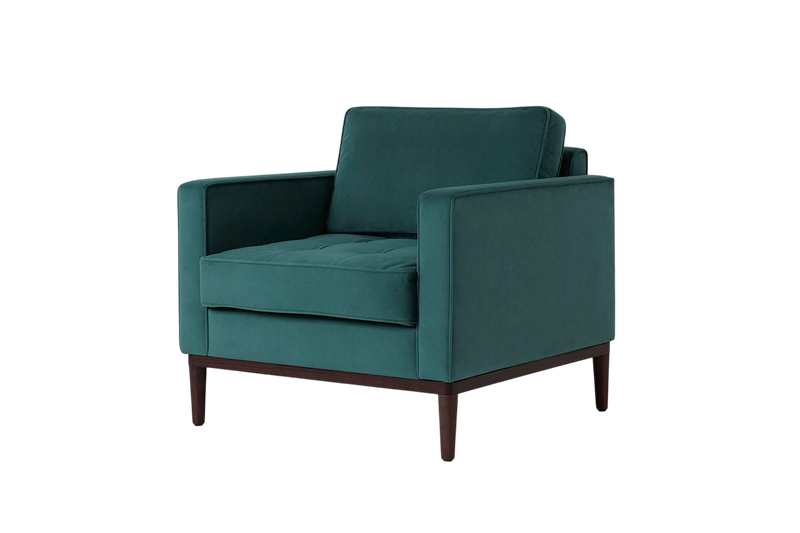 Mies Armchair — Velvet Kingfisher