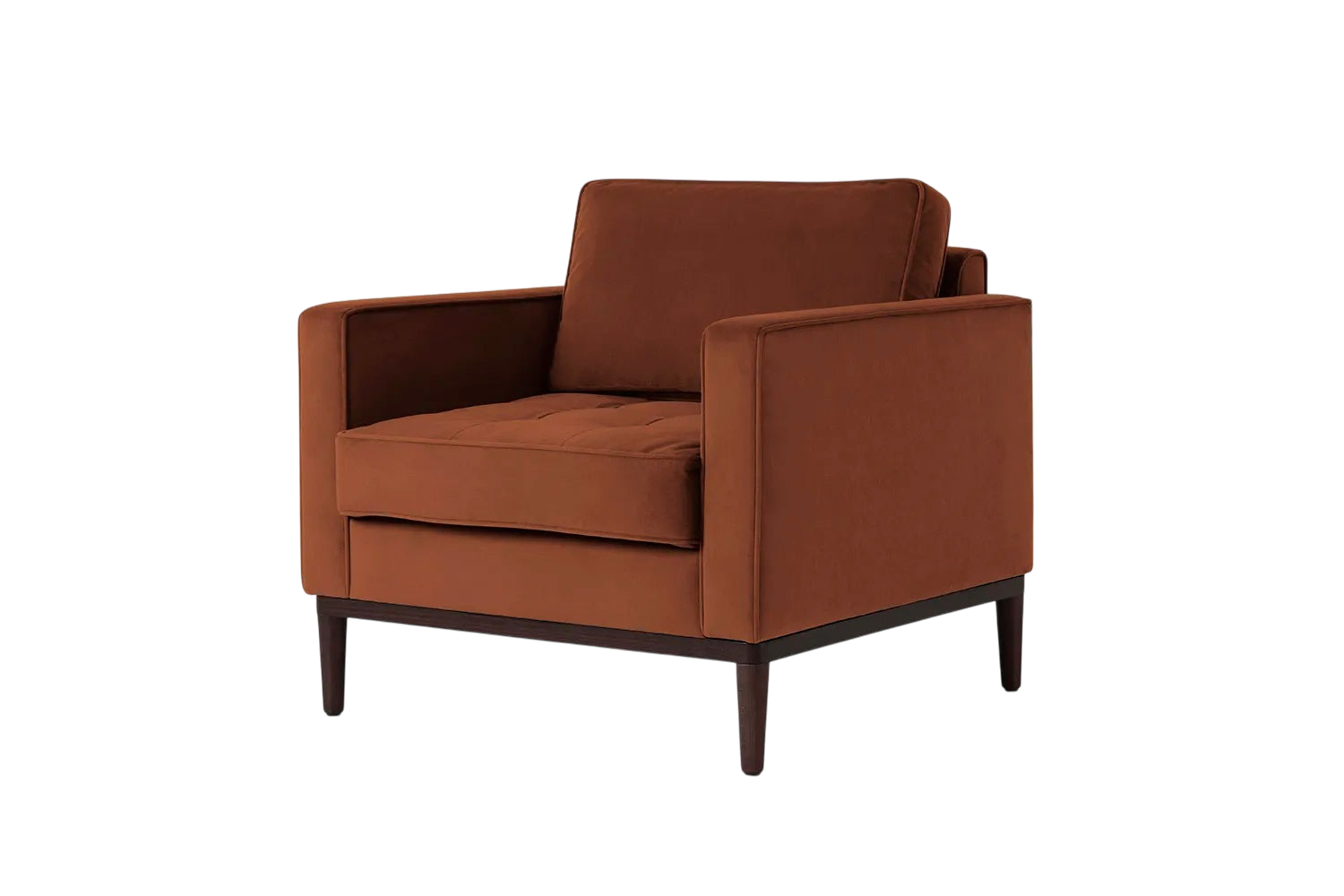 Mies Armchair Velvet Umber
