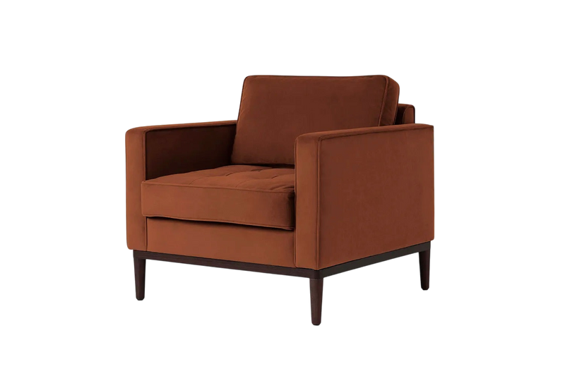Mies Armchair Velvet Umber